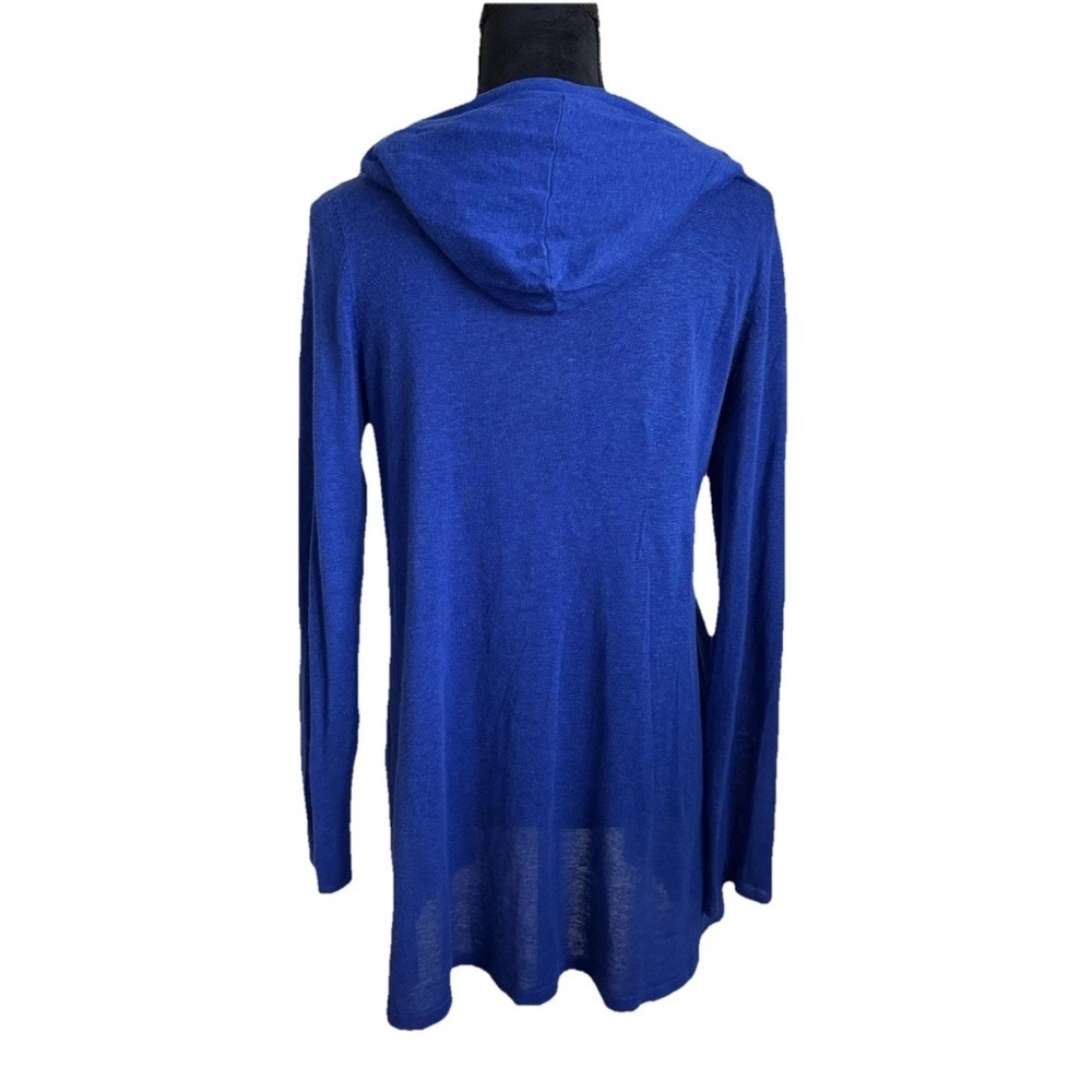 Cynthia Rowley Cardigan Womens M Hooded Open Front Lightweight Knit Linen Blend - Picture 2 of 7